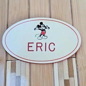 Vintage Disneyland 1980's Cast Members ERIC Name Tag Badge